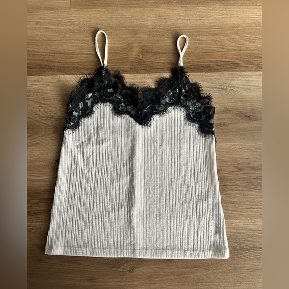 Zara Tops - Zara Trafaluc Lace-Trimmed Ribbed Camisole - Size Small- EUC